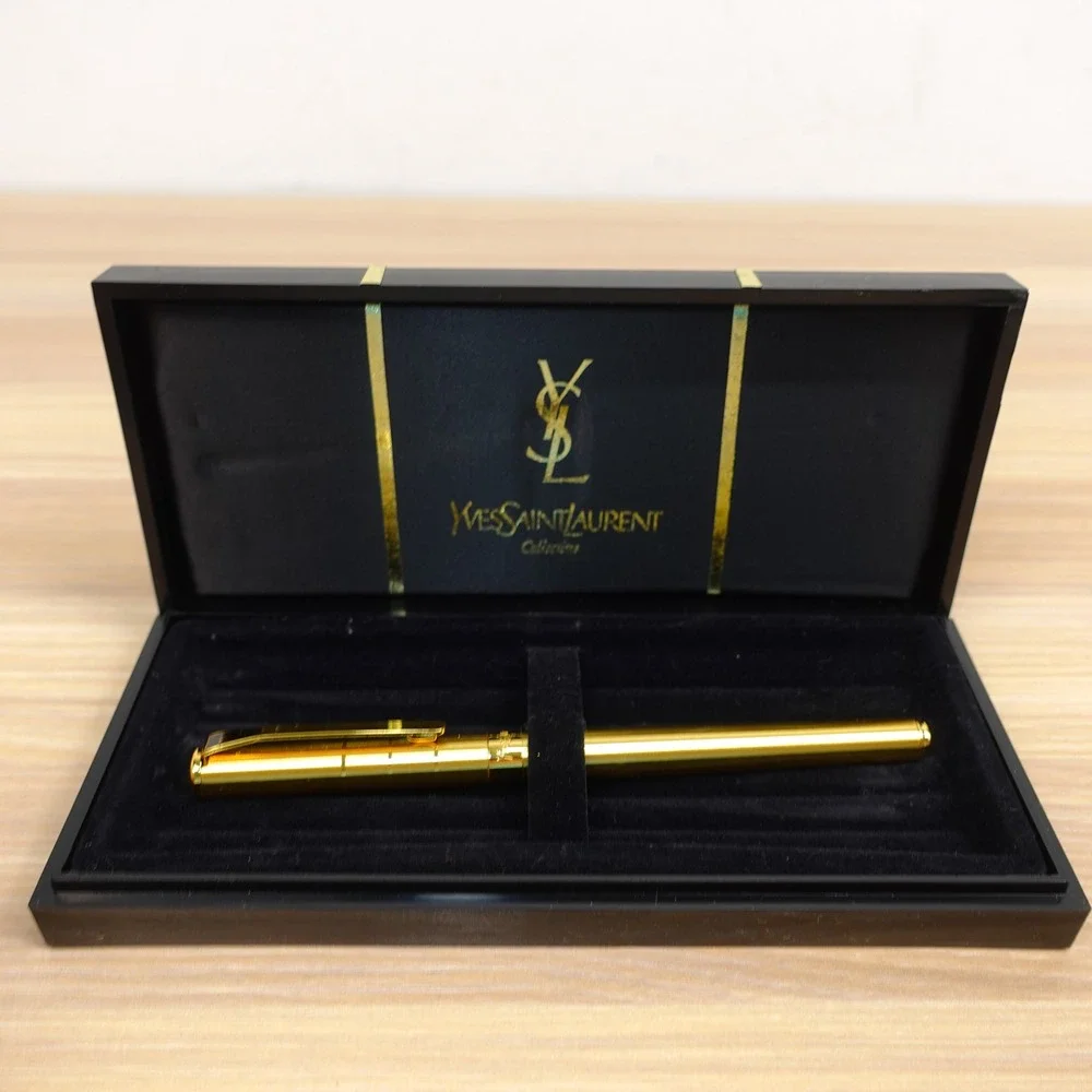 Yves Saint Laurent YSL Gold Ballpoint Pen Gift Box Vintage French Luxury FRANCE